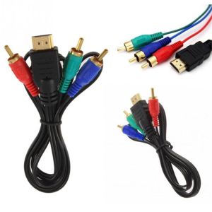 X ADORNMENT 1m สีดำ Multi Out อะแดปเตอร์ สาย VGA HDMI ตัวผู้เป็น 3 RCA อะแดปเตอร์ สาย AV เสียงวิดีโอ