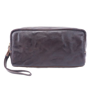 Vegetable-tanned top-grain leather toiletry bag pencil case storage bag large stationery bag clutch bag genuine leather large-capacity makeup bag