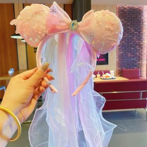 Băng đô trẻ em Headband Pinky Girl ảnh dễ thương Phụ kiện tóc đồ đội đầu du lịch sân chơi Mạng Che Mặt xuyên biên giới