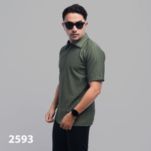 DGM Kaos Polo Shirt Pria Premium Knit Hitam 053 B