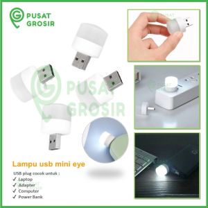 Lampu USB mini Led eye bulat emergency Lamp Darurat portable cahaya penerang cocok untuk Tidur Baca Belajar