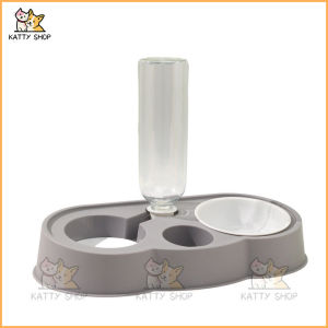 Tempat Makan Peliharaan Double Bowl Hewan Kucing Mangkuk Ganda 2 in 1 Kucing Anjing Tempat Makan
