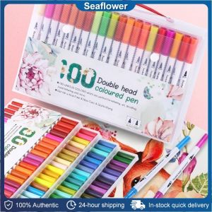 In Stock 12/24/36/48/60 Colors Watercolor Brush Pen Colors Marker Pens Painting Drawing Art Supplies