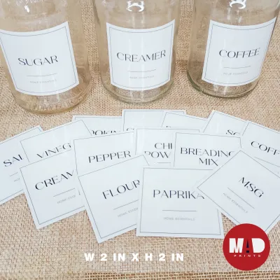 Pantry Jar Condiments Spices Label Vinyl Sticker Laminated Waterproof