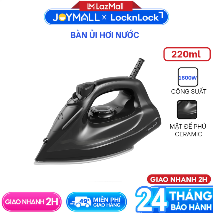 Bàn Ủi Hơi Nước LocknLock ENI334BLK 1800W, Hàng Chính Hãng, Bình Chứa ...