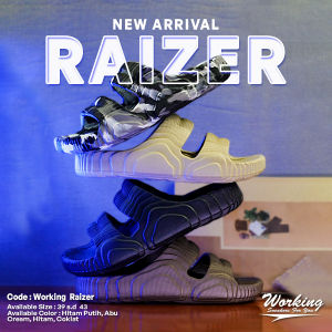 Sandal Karet Pria Platfrom Selop Working Raizer - Sendal Pria Keren Slide Nyaman Empuk