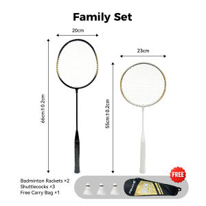 PSYCHE 2Pcs Badminton Racket for Kids Specially Designed for Elementary Students Ages 6–12 Beginners Adult Friendly (Free 3 Shuttlecocks + Bag)
