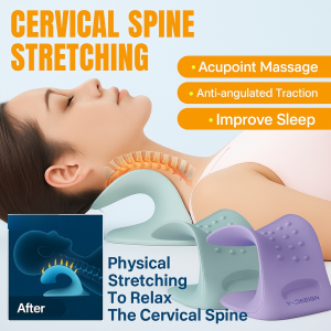 Cervical Vertebra Artifact Traction Pillow Cervical Vertebra Massage Corrector Rich Bag Special Pillow C-Type Neck Support Neck人体工学颈椎按摩枕