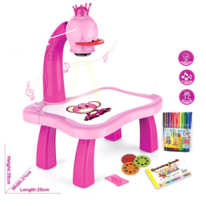Kids Drawing Table With Music & Led Projector-Trendsetter marketing