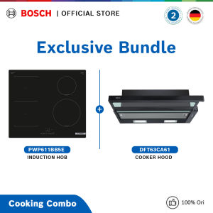 [Exclusive Bundle] Bosch Cooking Combo PWP611BB5E Induction Hob + DFT63CA61 Cooker Hood