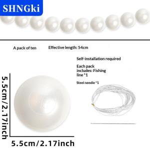 SHNGki Đám Cưới Backdrop Tường Decor-Giả Lớn Ngọc Trai-DIY Đính Cườm Vòng Hoa Màu Trắng Bóng Mặt Dây Chuyền & Figurine