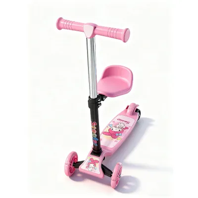 Kuromi 3 Wheels Scooter for kids with light Outdoor Toys Girls and boys Gift Foldable Scooter Kids Trolly