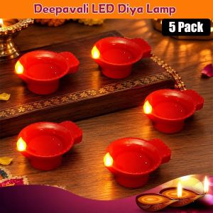 【2-Day Delivery】5 Pack Deepavali Water Sensor LED Diya Lamp Diwali Decorative Candle Small Floating Deepavali Decoration Item