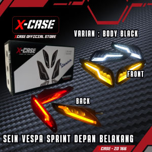 X-Case Lampu Sein Vespa Sprint Primavera Led Running Depan Belakang Model Thunder Silver Black ZD 166