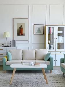 Sofa Small Nordic Simple Modern Bedroom Rental Room Simple Double Three-Seat Living Room Fabric Craft Sofa Apartment