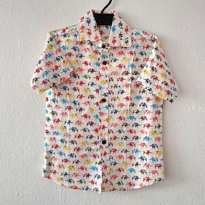 small elephant design boys shirt-Readystock in SG-Boys cotton shirt