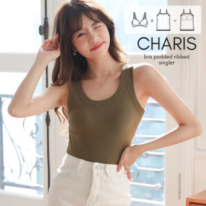 Einashop Charis Bra Padded Ribbed Singlet SG Ship