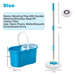 STON 360 Mop With Spinner and Bucket Magic Spin Tornado Mop 360 Easy Rotating Map Floor Cleaning Mop Head