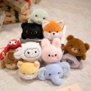Cute Lying Animal Fox Black Cat Plush Toy Soft Stuffed Cartoon Lobster Doll Home Decor For Boys And Girls Christmas Gift