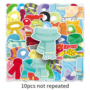 50PCS Scarf Sticker Cute Cartoon Creative Little Fresh Ins Wind Decoration Laptop Skateboard Car Helmet Electric Bottle Car Water Bottle Waterproof Sticker