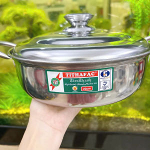 Nồi lẩu nấu cháo nấu canh hầm hấp inox Tithafac nhiều size nấu được bếp từ.