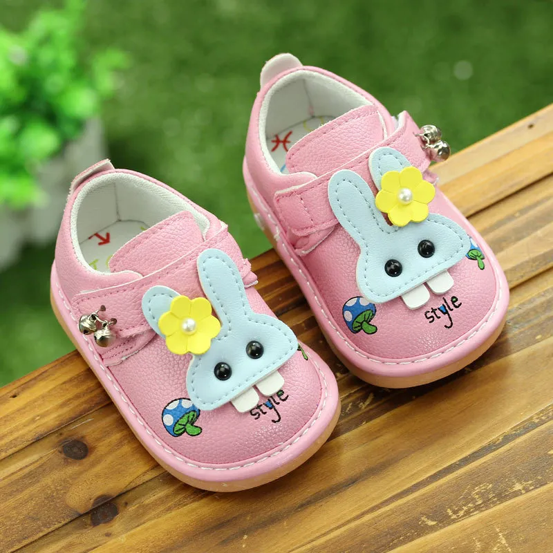 I LOVE DADDY&MUMMY Cute Infant Baby Sneakers With Sound Baby Casual Shoes  Infant Toddler Non-slip Rubber Soft-Sole Flat PU First Walker