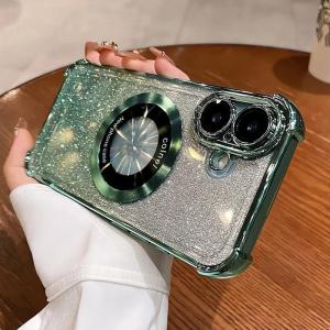 For Magsafe Case for iPhone 15 16 17 Pro Max Plus Airbag Shockproof Magnet Luxury Grils Cover for iPhone 11 12 13 14 Pro Max