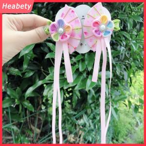 Heabety Nhật Bản Kimono vải hoa gấp Fan trẻ em Phụ kiện tóc Clip tua Mũ Nón mũ barrette