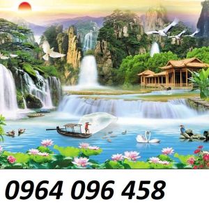 Tranh gạch 3d phong cảnh đồng quê sông núi - VX644