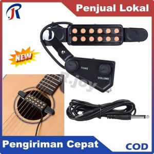 12-hole Sound Hole Pickup Magnetic Transducer with Tone Volume Controller Audio Cable for Acoustic Guitar