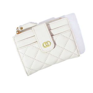 QNQN แฟชั่นพรีเมี่ยมความรู้สึกหรูหรากระเป๋าสตางค์สุภาพสตรี PU สีทึบซิปกระเป๋าสตางค์คลิปเงิน กระเป๋าใส่บัตรออกแบบสั้น กระเป๋าใส่เหรียญหลายใบ