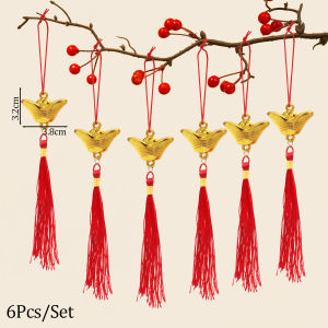 【On Sale】6Pcs แขวนในรถงูจีนสีทองนำโชคปีใหม่ปี2025ที่ห้อยตกแต่งสำหรับบ้านร้านค้าสำนักงาน