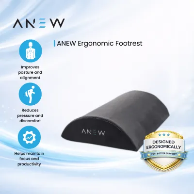 ANEW Ergonomic Footrest Leg Under Desk Knee Support Cushion for Healthy Posture & Knee Support | Bantalan Sokongan Lutut Bawah Meja Ergonomik bantu untuk Postur Sihat & Sokongan Lutut 人体工学脚踏板