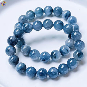 Premium Grade Snow White Blue Rabbit Hair Rutilated Quartz Bracelet