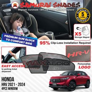 Car Sunshade HONDA HRV HR-V 2021-2023 X5 STRONG MAGNET SAMURAI SHADES Magnetic Sun Shade Pelindung Matahari Kereta
