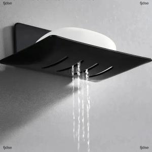 [COD] fjdse ถาดรองสบู่สำหรับห้องน้ำที่วางสบู่ที่วางสบู่ที่ระบายน้ำติดผนังกล่องถาดใส่สบู่