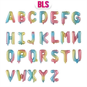 Balon Foil Huruf Alfabet A-Z Warna Rainbow 16inch 40cm Dekorasi Pesta