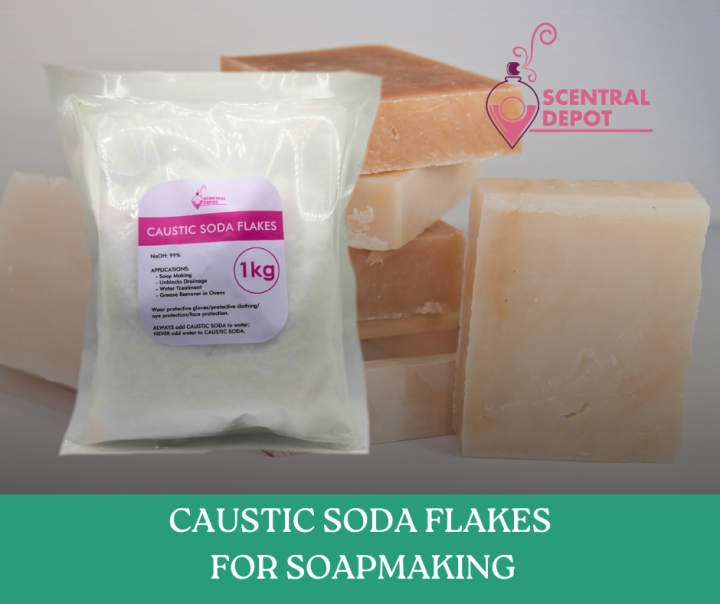 Caustic Soda Flakes (Lye) 1KG & 25KG Sack for Soapmaking, Drain