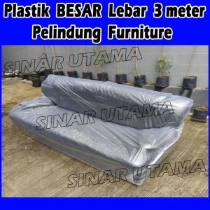 Plastik PE Meteran Pelindung Furniture Besar Bungkus Pembungkus Tutup Penutup Plastic Cover Furnitur Lantai Tembok Pelastik Plastic Besar Pindahan Renovasi Rumah (meteran) 1D