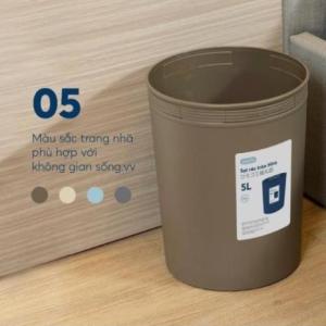 Sọt rác nhựa tròn Hiro thùng rác mini Inochi không nắp kháng khuẩn Ag+ tiêu chuẩn Nhật Bản-Happy Home 4U