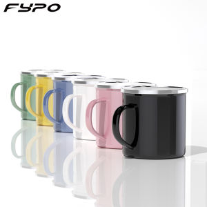 Fypo Enamel cups 350ml coffee mugs Milk Cups Glassware Bar drinkware Water cups