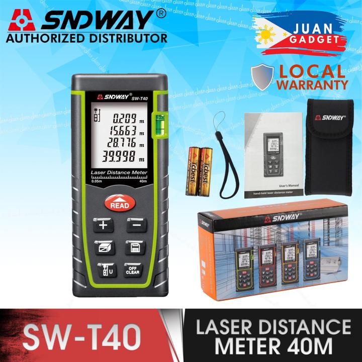 Sndway SW-T40 Digital Laser Distance Meter 40M Laser Rangefinder Tape Measure  Distance Tool | JG Superstore | Lazada PH