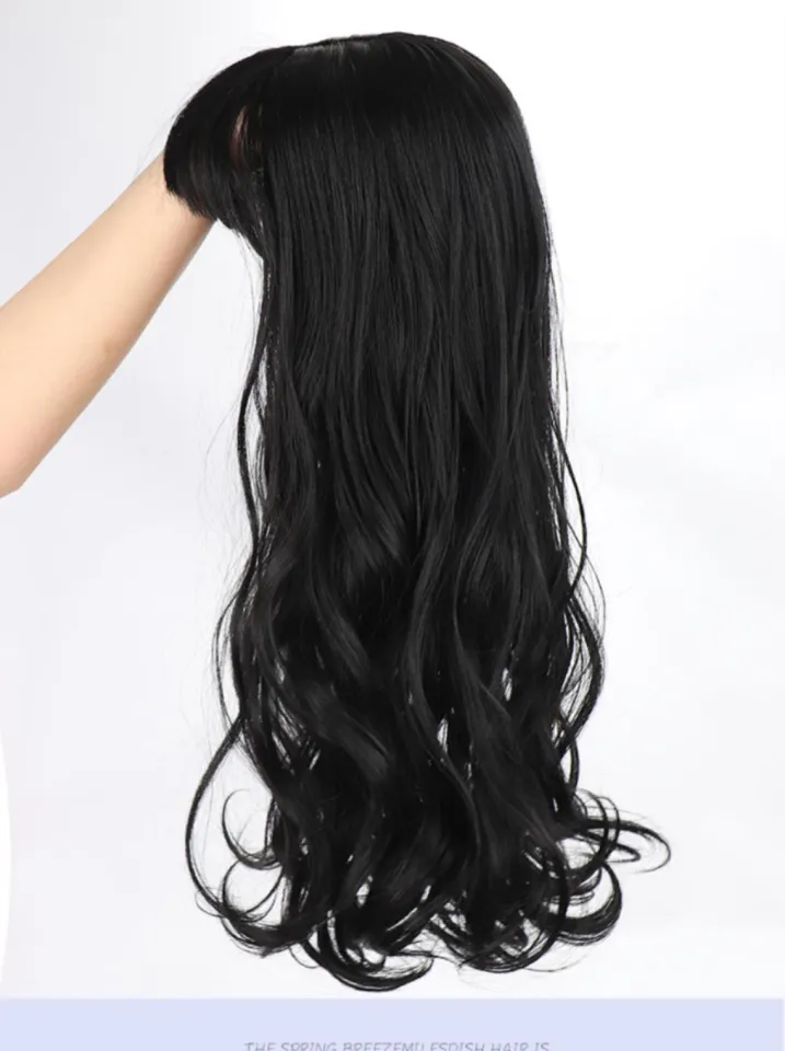 TSE Long Curly Hair Wig Piece 60cm Length 3D Hair Toupee Piece Big Wave  Seamless Human Hair Extensions SW05
