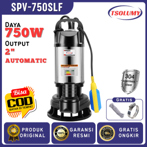 Tsolumy Pompa Celup Air Kotor Otomatis SPV-750SLF Pompa Kolam Ikan Pompa Kuras Banjir Pompa Sawah