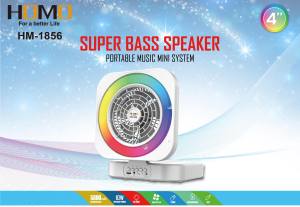 TECHNOHUB STORE HOMO 1856 Folding Gear Shifting Fan Wireless Portable Outdoor Rechargeable RGB Color Light Bluetooth Speak