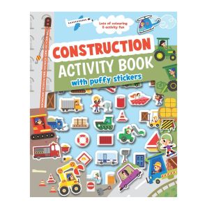Construction Activity Colouring Book with Puffy Stickers Mazes Games & Fun Activities For Kids To Play & Learn