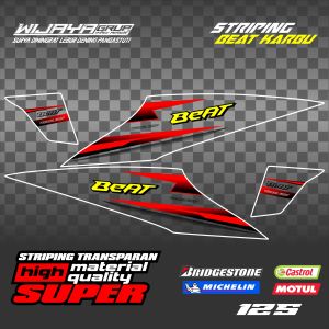 Striping Beat Karbu UV Premium Warna-Warni - Stiker Motor Transparan Berkualitas Tinggi