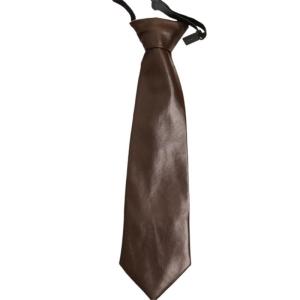 Preppy School Neck Tie with Faux Leather Vintage Pre Tied Necktie Neckwear for Adult and Kids Student Neckpiece