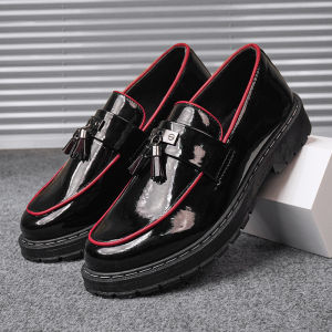 ALVIN Loafers for Men New Korea Fashion Casual Leather Loafers Black Leather Shoes