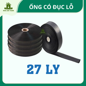 Ống dẹp tưới cây phun mưa có đục lỗ phi 27 - 34 - 42MM. Cuộn ống dài 100 mét bằng nhựa PE màu đen